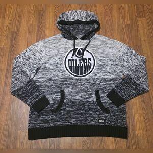 Edmonton Oilers NHL Black & White Knit Sweater XL/TG Vintage Hockey Apparel B55